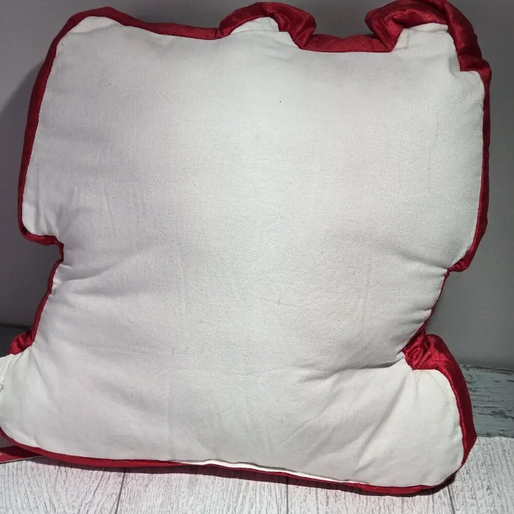 Christmas Gingerbread House Beaded Pillow NWT Red Green White Holiday Novogratz